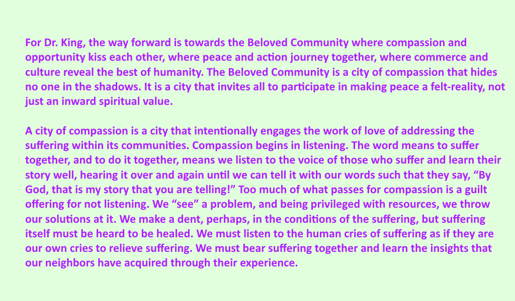 Beloved Community as compassionate listening